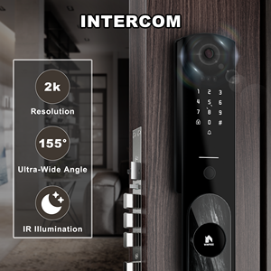 Serrure de porte intelligente à reconnaissance faciale avec entrée sans <span class=keywords><strong>clé</strong></span> Wi-Fi et interphone vidéo Tuya pour la sécurité domestique - Product Image 5