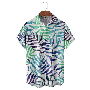 <span class=keywords><strong>Camicia</strong></span> Hawaiana da <span class=keywords><strong>Uomo</strong></span> a <span class=keywords><strong>Maniche</strong></span> <span class=keywords><strong>Corte</strong></span> con Stampa Tropicale, Collo Alto, 70 Colori, per Vacanze al Mare, Uso Quotidiano e Feste - Product Image 3