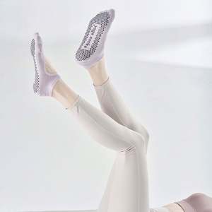 Custom Cotton Yoga <b>Socks</b> for Women Anti-slip Designed for Pilates <b>Training</b> Professional Sports Backless Short Style - Product Image 5