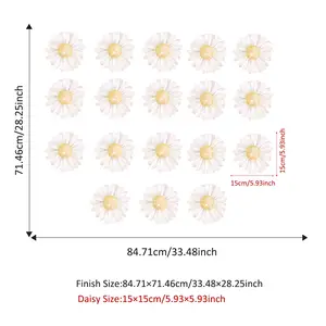 Tối Giản Màu Daisy Vòm Decal Cho Giường Hoặc Giường Cũi Trang Trí Nội Thất Có Thể Tháo Rời Peel Và Stick Tường Sticker Nhà Nội Thất Hình Nền