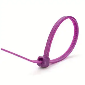 Envolturas de brida de Cable de plástico, accesorio intermedio morado de nailon 66 de 6 pulgadas, 40LB