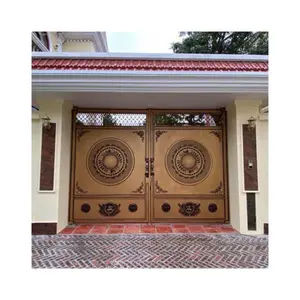Factory Customized Luxury Aluminum Alloy Double-Door Villa Gate Aluminum Art Gate Precision Cast Aluminum Gate Entrance Door