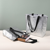 Sac fourre-tout promotionnel réutilisable en PP non tissé argenté, 100 pièces, sac de transport à bandoulière pour le shopping et le déménagement