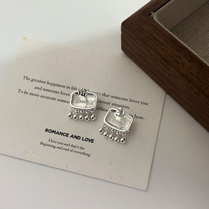 S925 Sterling <b>Silver</b> <b>Stud</b> Earrings With White Mother Of Pearl Geometric Design For Everyday Wear - Product Image 4
