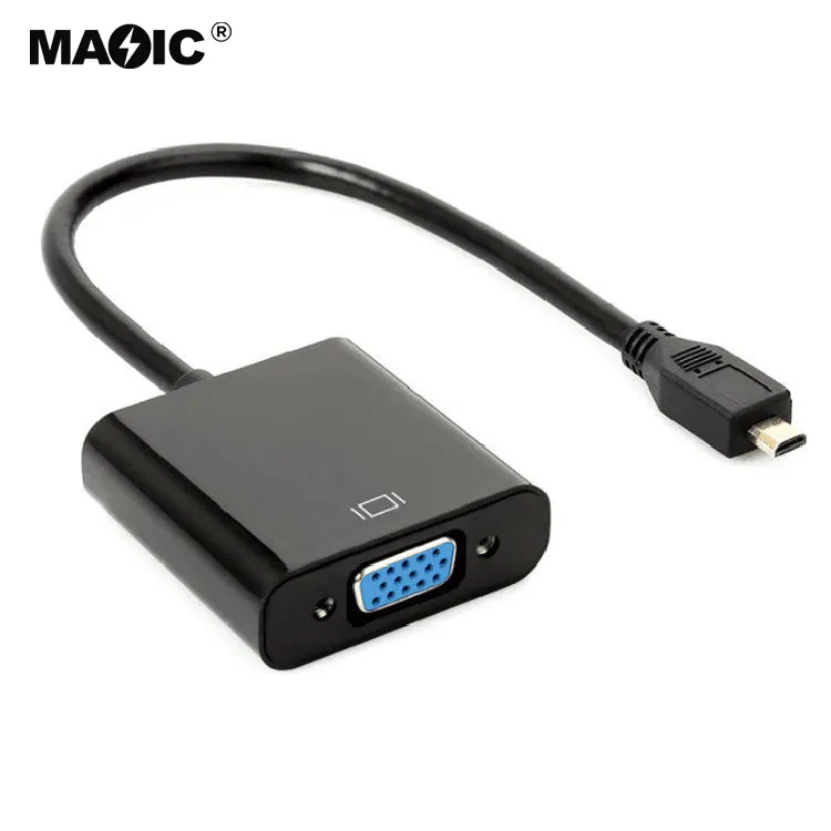 הנמכר ביותר מוצרים 1080P מצופה זהב מיקרו HDMI ל-vga ממיר מתאם עבור מחשב נייד טבליות Ultrabooks ומצלמות