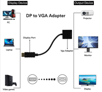 Adaptador Mindpure DP a HDMI VGA DVI, Convertidor DisplayPort Macho a HDMI 4K VGA 1080P DVI Hembra para Tarjeta Gráfica de Computadora de Escritorio y Portátil