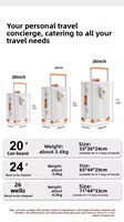 Maleta de Viaje con Ruedas Giratorias y Marco Ligero de PC y ABS, 26 Pulgadas, con Candado TSA, Portavasos, Reforzada e Impermeable