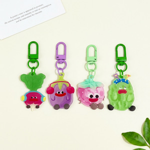Porte-clés en acrylique en forme de légumes, petit pendentif pour sac de couple, boucle de porte, anti-perte, bijoux décoratifs, fabrication sur place - Product Image 1