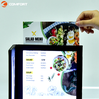 Livre de menus en cuir à affichage électrique de deux pages personnalisé pour hôtels Livre de menus avec impression de logos et LED pour restaurants