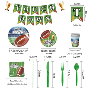 Juego <span class=keywords><strong>de</strong></span> Vajilla para el Día del Partido <span class=keywords><strong>de</strong></span> Fútbol, Cenas, Almuerzos, Dulces y Pasteles para Fiestas <span class=keywords><strong>de</strong></span> Cumpleaños - Product Image 2