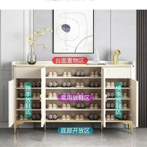 <strong>Sideboard</strong> Integrated Wall-Mounted Light Luxury Rock Slab Home Wine Cabinet Living Room Storage Cabinet Entryway Storage Cabinet - Product Image 5