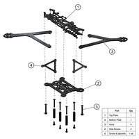 Kit de châssis de drone 10 pouces en fibre de carbone noir mat 435 mm, bras de 5 mm d'épaisseur, moule privé, pour course FPV et montage DIY
