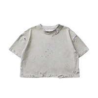 T-shirt Homme Streetwear Vintage Délavé Coupe Boxy Courte Oversize Effet Usé – Collection 2026 – Nouveauté Tendance