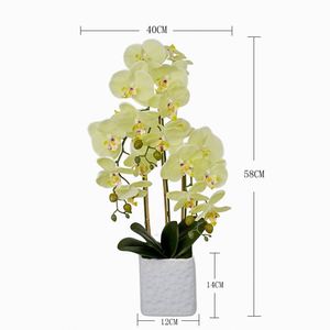 Maceta Decorativa con Orquídeas Artificiales, Elegantes Macetas de Orquídeas para Jardín - Product Image 3