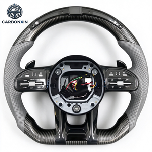Volante Deportivo de Fibra de Carbono con LED para C63/E63/W213/W204/W205/G55/CLA45/W231/W172/W218/W166 - Empuñadura de 40 mm - Product Image 1