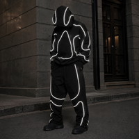 Ensemble de survêtement réfléchissant, veste coupe-vent respirante et pantalon légers, tenue deux pièces personnalisée pour les sports de plein air