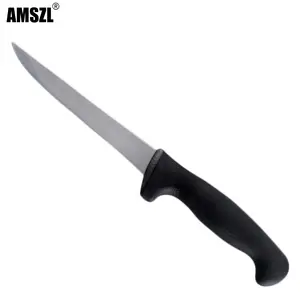 AMSZL Couteau à filet allemand en acier inoxydable Couteau à poisson de cuisine de 6 pouces Couteau à désosser avec manche en PP