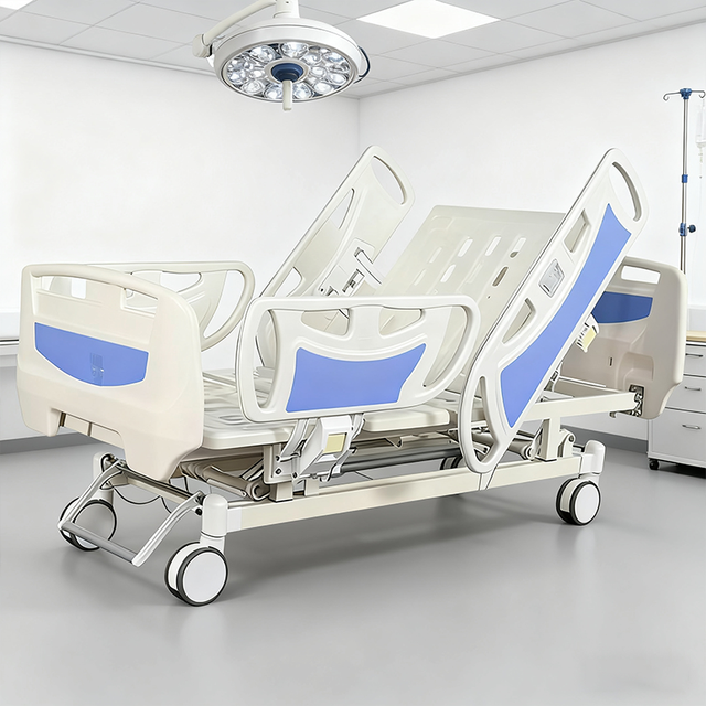 Hot Sale 5-Function Adjustable Manual Hospital Bed 1-Year Warranty Metal for Home Care or Hospitals-Factory Wholesale