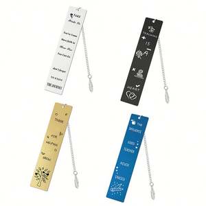 Marcapáginas de Metal Personalizados con Grabado Simple y Cadena, Marcapáginas de Metal con Logotipo Personalizado - Product Image 2