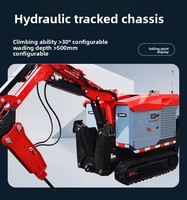 Robot de démolition sur chenilles télécommandé avec marteau hydraulique pour chantier de construction