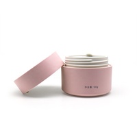 Recharge cosmétique recyclable Offre Spéciale crème hydratante pour le visage pot en plastique rose mat avec cuillère écologique 30g 50g 100g