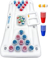 Table de jeu gonflable personnalisée en gros, directement de l'usine, avec porte-gobelets isothermes - Plaisir au bord de la piscine pour les boissons et les jeux de balle