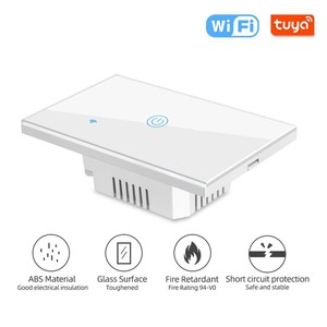 Interruptor inteligente WiFi Tuya, interruptor de pared estándar de EE. UU., Panel de vidrio de sincronización remota, impermeable, energía eléctrica, Control de voz, aplicación remota - Product Image 5