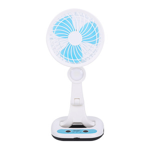 Ventilateur de bureau pliable et rechargeable avec lampe LED, silencieux, portable, à clipser sur table, pour dortoir - Product Image 1