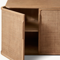 Meuble TV moderne en bois massif fait main à 6 portes pour salon et chambre à coucher