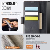 Étui portefeuille AutSpace pour iPhone 18 Pro Max 17 Pro Air 16 Plus 15 avec blocage RFID, porte-cartes en cuir PU et support rabattable