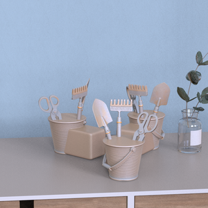 Ciseaux en polyrésine pour outils de jardinage créatifs personnalisés Râteau à bêche Cylindre en fer Pieds de support pour jardinière en forme de pot - Product Image 3