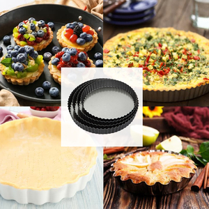 Moldes antiadherentes <span class=keywords><strong>para</strong></span> <span class=keywords><strong>Quiche</strong></span> Flan, bandeja <span class=keywords><strong>para</strong></span> hornear cupcakes de 3/4/5 pulgadas, parte inferior suelta extraíble, bandeja <span class=keywords><strong>para</strong></span> hornear de 9 pulgadas, herramientas <span class=keywords><strong>para</strong></span> tartas de frutas - Product Image 6