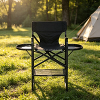 Nouvelle Arrivée : Chaise de Maquillage Pliante à Pieds Hauts, Chaise de Réalisateur avec Hauteur Augmentée, Chaise de Beauté avec Double Plateau et Appui-tête