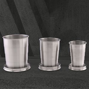 Tasses pliables télescopiques en acier inoxydable 70 ml/2 oz avec logo personnalisé, porte-clés, verres à shot - Product Image 3