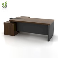 Bureau de direction modulaire extensible IULTRA, design minimaliste de luxe, MDF, MFC, bois de chêne, table de PDG moderne, blanc, en forme de L