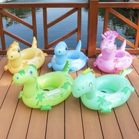Siège de bain gonflable en PVC multicolore (jaune/rose/bleu/vert) en forme de dinosaure, pliable, jouet aquatique pour enfants et tout-petits