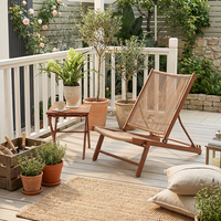 Chaise longue Meiqi Qiyue avec table latérale, cadre en métal, chaise inclinable portable pour balcon, patio et jardin, loisirs
