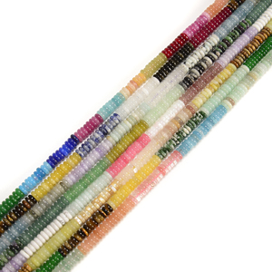 Cuentas de Turmalina de Colores Teñidas de 2x6mm, Cuentas Redondas Lisas Tipo Ábaco, Ideales para Hacer Pulseras, Joyería y Collares DIY - Product Image 1