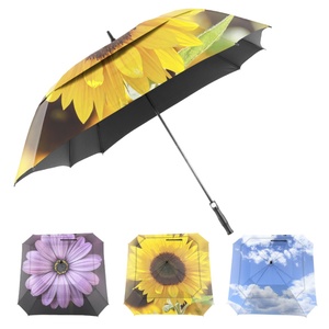 Parapluie de golf carré de 62 pouces, grande taille, avec ventilation coupe-vent, parapluie automatique robuste pour homme et femme - Product Image 1