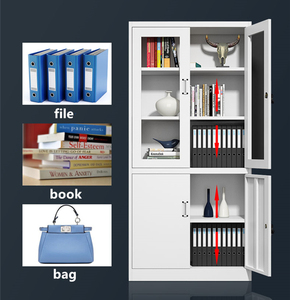 <span class=keywords><strong>Armoire</strong></span> <span class=keywords><strong>de</strong></span> <span class=keywords><strong>rangement</strong></span> <span class=keywords><strong>métallique</strong></span> moderne à 2 portes battantes, meuble <span class=keywords><strong>de</strong></span> classement en acier à 5 niveaux avec vitrine en verre, multi-usages pour bureaux, écoles et hôpitaux - Product Image 4