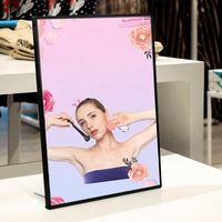 Cadre d'affichage LED en verre trempé de forme rectangulaire A1-A5, menu de restaurant en aluminium avec boîtes lumineuses pour la publicité