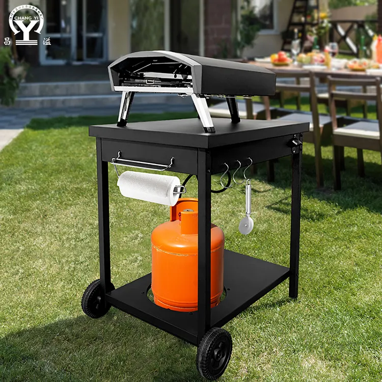 Nouveau chariot Table de cuisine Camping Table de barbecue pratique bureau de cuisine Table de Barbecue Portable largement utiliser des grilles de barbecue de table