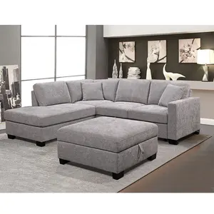 Sofá Moderno y Popular de 2023 para Sala de Estar, Sofá Cama con Otomana y Almacenamiento - Product Image 1