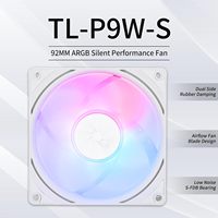 Thermalright TL-P9W-S 92mm Cas d'ordinateur silencieux Ventilateur ARGB Vitesse haute performance 2200RPM pour refroidissement
