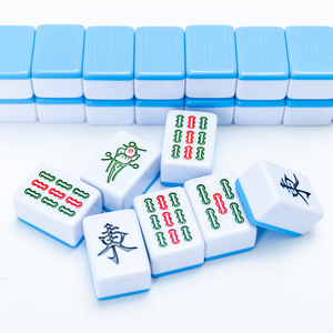 <b>Mahjong</b> <b>Set</b> Machine Printed Blue Green 36-44 Automatic For Chess Card Entertainment Universal Use - Product Image 1