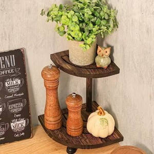 Solid <b>Wood</b> <b>Storage</b> <b>Rack</b> 20x26x23cm 2 Tier Durable Rectangular Standing Organizer For Home Living Room Miscellaneous Items - Product Image 3