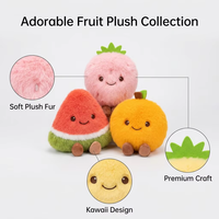 Veelkleurige fruitpluche speelgoedset, met PP-katoen gevulde gevulde voedselpop Kawaii Plushie voor thuiskantoor plankdecoratiecollectie
