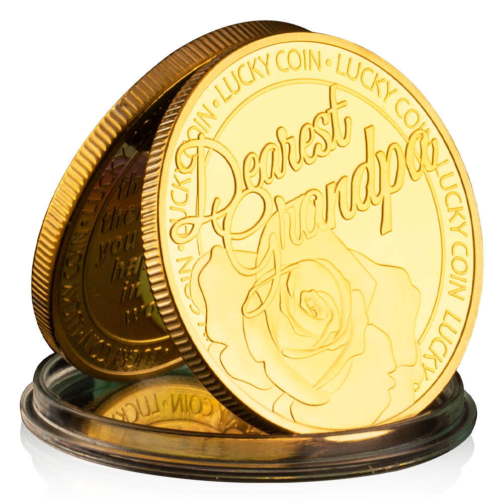最佳爷爷纪念币最亲爱的幸运硬币收藏创意金属纪念品礼品镀银镀金| Alibaba.com