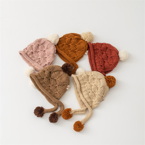 Hàn Quốc Dễ Thương Mũ Len Phụ Nữ Của Mùa Thu Và Mùa Đông Mũ Tai Bảo Vệ Ấm Tóc Bóng Handmade Dệt Kim Mũ Cho Trẻ Em - Product Image 2