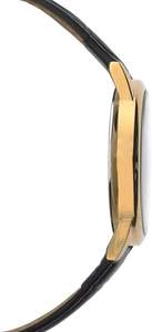 세콘다 남성용 클래식 37mm 쿼츠 패션 시계 스테인레스 스틸 케이스 날짜 창 가죽 스트랩 - Product Image 4